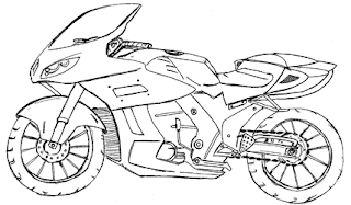 Desenho de moto para colorir. Desenhos para crianças colorir de motocicleta  - Desenhos Para Colorir